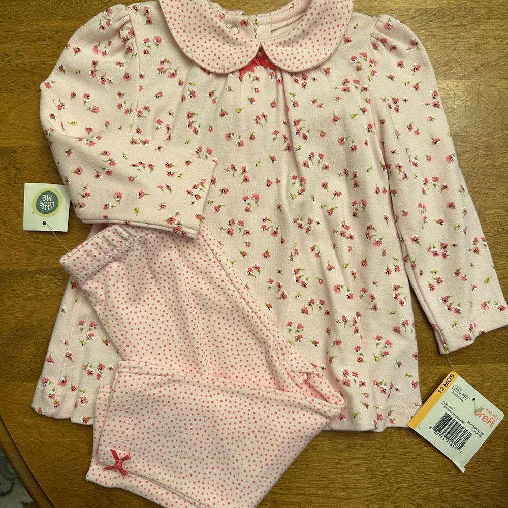 Little Me Pink Floral Set